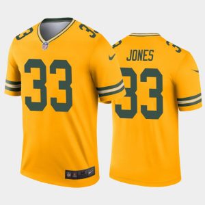 Men Green Bay Packers Aaron Jones Inverted Legend Jersey - Gold