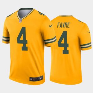 Men Green Bay Packers Brett Favre Inverted Legend Jersey - Gold
