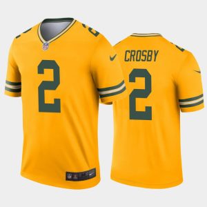 Men Green Bay Packers Mason Crosby Inverted Legend Jersey - Gold