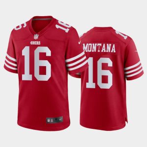Men Joe Montana San Francisco 49ers Game Jersey - Scarlet