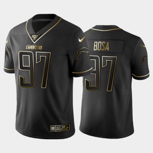 Men Los Angeles Chargers Joey Bosa NFL 100 Golden Edition Vapor Limited Jersey - Black