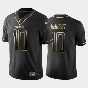 Men Los Angeles Chargers Justin Herbert Golden Edition Vapor Limited Jersey - Black
