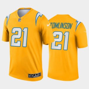 Men Los Angeles Chargers LaDainian Tomlinson 2021 Inverted Legend Jersey - Gold