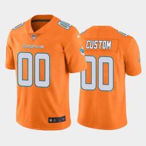 Men Miami Dolphins Custom Color Rush Limited Jersey - Orange