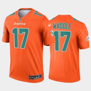 Men Miami Dolphins Jaylen Waddle 2021 Inverted Legend Jersey - Orange