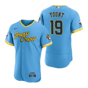 Men Milwaukee Brewers Robin Yount Powder Blue 2022 City Connect Jersey