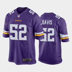 Men Minnesota Vikings Wyatt Davis Game Jersey - Purple