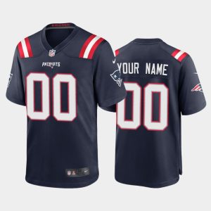 Men New England Patriots Custom 2020 Game Jersey - Navy