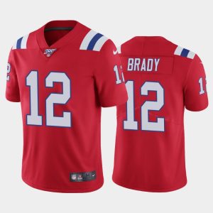 Men New England Patriots Tom Brady 100th Season Vapor Limited Jersey - Red