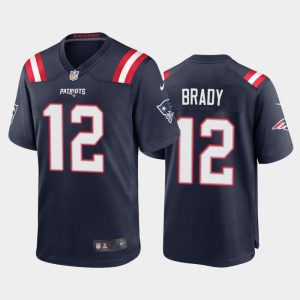 Men New England Patriots Tom Brady Game Retired Player Jersey - Navy