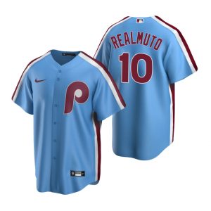 Men Philadelphia Phillies J.T. Realmuto Light Blue Cooperstown Collection Road Jersey