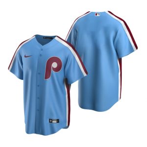 Men Philadelphia Phillies Light Blue Cooperstown Collection Road Jersey