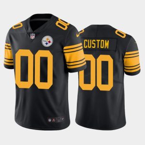Men Pittsburgh Steelers Custom Color Rush Limited Jersey - Black
