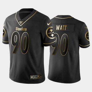 Men Pittsburgh Steelers T.J. Watt NFL 100 Golden Edition Vapor Limited Jersey - Black