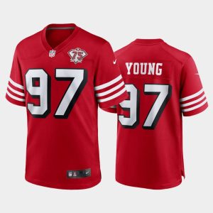 Men San Francisco 49ers Bryant Young 75th Anniversary Jersey - Scarlet