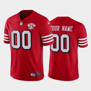Men San Francisco 49ers Custom 75th Anniversary Alternate Vapor Limited Jersey - Scarlet