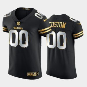 Men San Francisco 49ers Custom Golden Edition Vapor Elite Jersey - Black