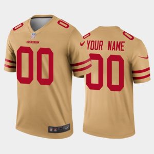 Men San Francisco 49ers Custom Inverted Legend Jersey - Gold