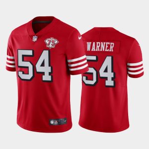 Men San Francisco 49ers Fred Warner 75th Anniversary Alternate Vapor Limited Jersey - Scarlet