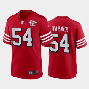 Men San Francisco 49ers Fred Warner 75th Anniversary Jersey - Scarlet