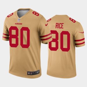 Men San Francisco 49ers Jerry Rice Inverted Legend Jersey - Gold