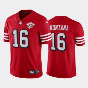 Men San Francisco 49ers Joe Montana 75th Anniversary Jersey - Scarlet