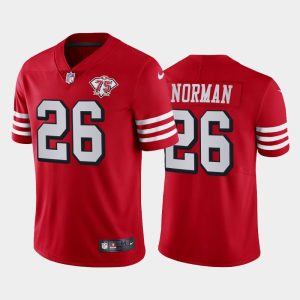 Men San Francisco 49ers Josh Norman 75th Anniversary Vapor Limited Jersey - Scarlet