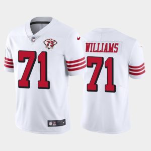 Men San Francisco 49ers Trent Williams 75th Anniversary Throwback Limited Jersey - White