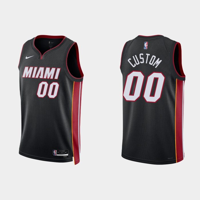 Miami Heat #00 Custom Icon Edition Black 2022-23 Jersey