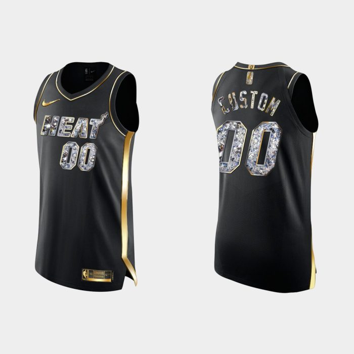 Miami Heat Custom #00 Diamond Edition Black Jersey
