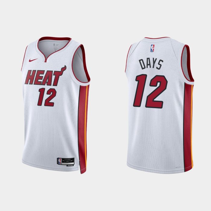 Miami Heat Darius Days #12 Association Edition White Jersey