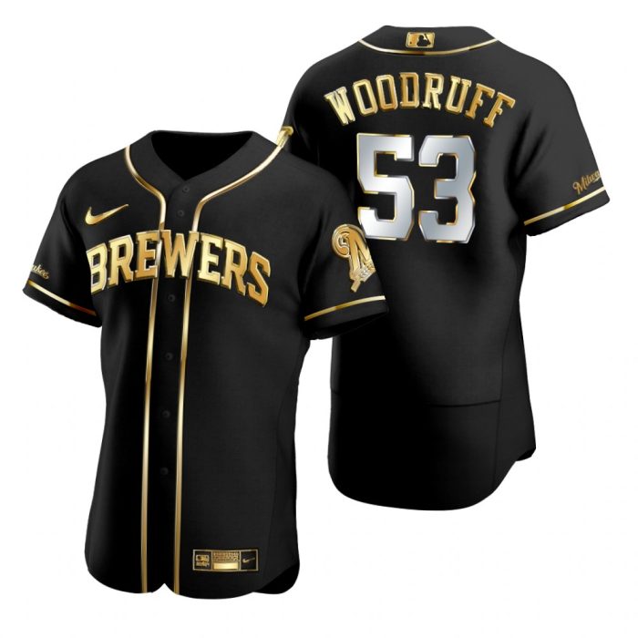 Milwaukee Brewers Brandon Woodruff Black Gold Edition Jersey