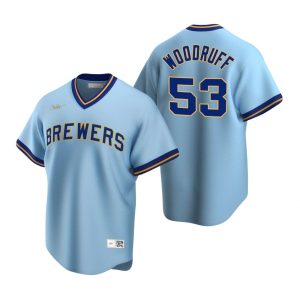 Milwaukee Brewers Brandon Woodruff Powder Blue Cooperstown Collection Road Jersey