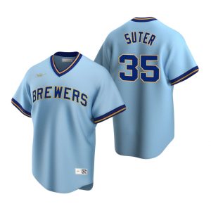 Milwaukee Brewers Brent Suter Powder Blue Cooperstown Collection Road Jersey