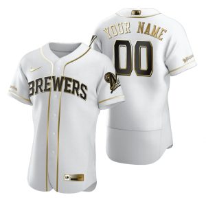 Milwaukee Brewers Custom White Golden Edition Jersey