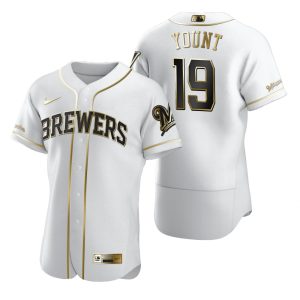 Milwaukee Brewers Robin Yount White Golden Edition Jersey