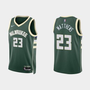 Milwaukee Bucks #23 Wesley Matthews Icon Edition Hunter Green 2022-23 Jersey