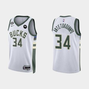 Milwaukee Bucks Giannis Antetokounmpo #34 Association Edition White Jersey