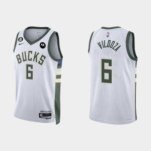 Milwaukee Bucks Luca Vildoza #6 Association Edition White Jersey