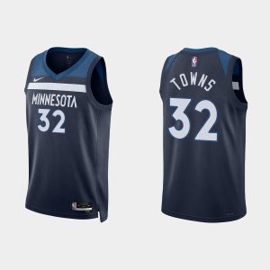 Minnesota Timberwolves #32 Karl-Anthony Towns Icon Edition Navy 2022-23 Jersey