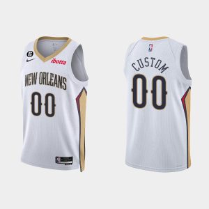 New Orleans Pelicans Custom #00 Association Edition White Jersey