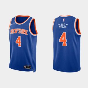 New York Knicks #4 Derrick Rose 2022-23 Icon Edition Royal Jersey