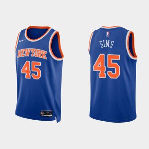 New York Knicks #45 Jericho Sims 2022-23 Icon Edition Royal Jersey