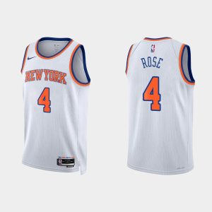 New York Knicks Derrick Rose #4 2022-23 Association Edition White Jersey Swingman