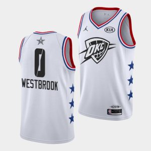 Oklahoma City Thunder #0 Russell Westbrook White 2019 All-Star Finished Game Jersey