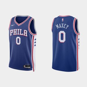 Philadelphia 76ers #0 Tyrese Maxey Icon Edition Royal 2022-23 Jersey