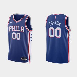 Philadelphia 76ers #00 Custom Icon Edition Royal 2022-23 Jersey