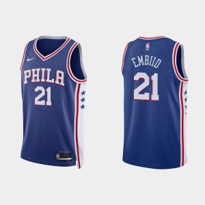Philadelphia 76ers #21 Joel Embiid Icon Edition Royal 2022-23 Jersey
