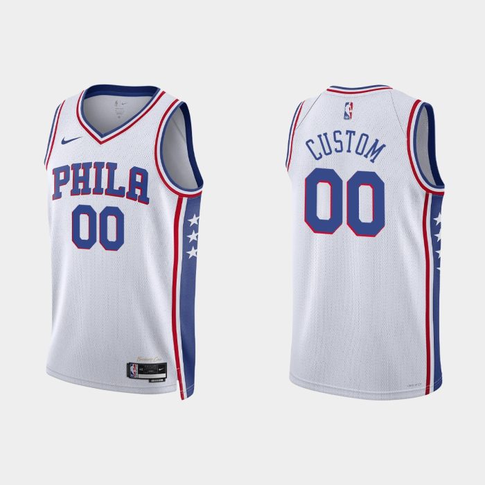 Philadelphia 76ers Custom #00 2022-23 Association Edition White Jersey Swingman
