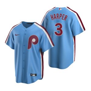 Philadelphia Phillies Bryce Harper Light Blue Cooperstown Collection Road Jersey